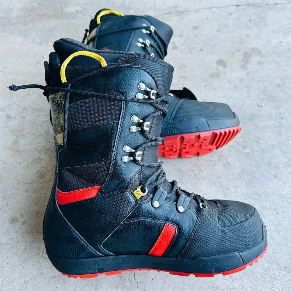 Burton Progression Men's Snowboard Boots Black Red Lace Up Size 12 US | Repair